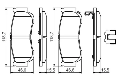 BOSCH Brake Pad Set, disc brake (0 986 494 628)