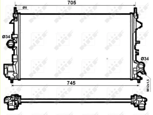 NRF Radiator, engine cooling (53074)