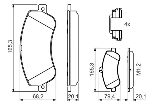 BOSCH Brake Pad Set, disc brake (0 986 494 648)