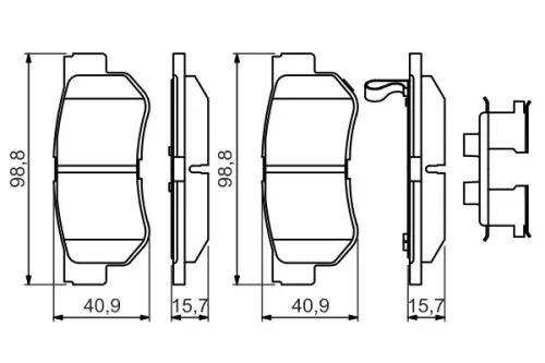 BOSCH Brake Pad Set, disc brake (0 986 494 635)
