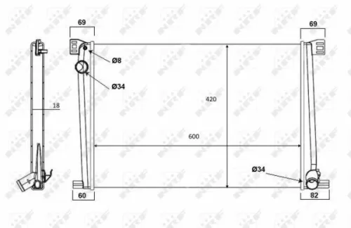 NRF Radiator, engine cooling (58472)
