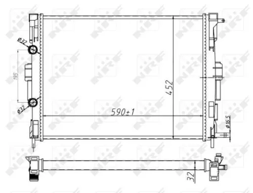 NRF Radiator, engine cooling (58329A)
