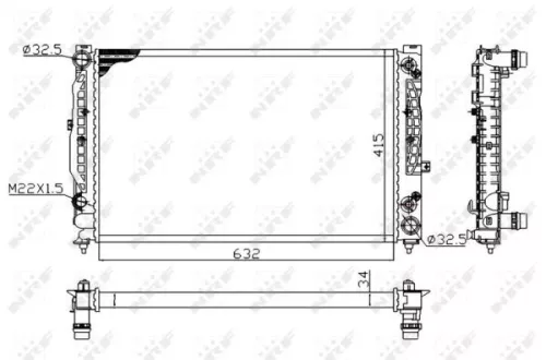 NRF Radiator, engine cooling (519504A)