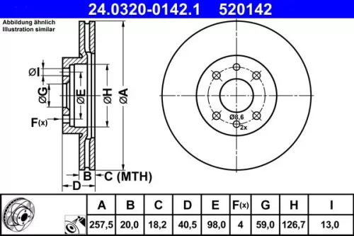 ATE Brake Disc (24.0320-0142.1)
