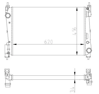 NRF Radiator, engine cooling (54752A)