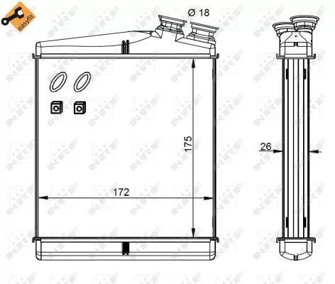NRF Heat Exchanger, interior heating (54340)