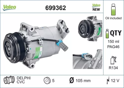 VALEO Compressor, air conditioning (699362)