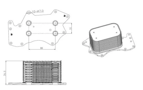 NRF Oil Cooler, engine oil (31816)