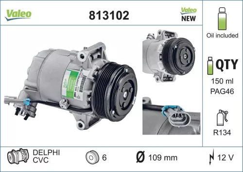 VALEO Compressor, air conditioning (813102)