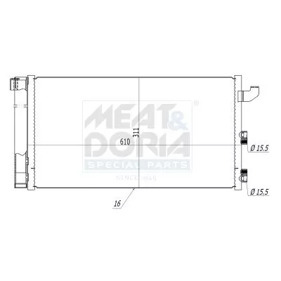 MEAT & DORIA Condenser, air conditioning (991001)