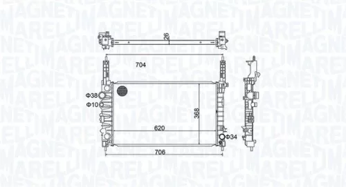 MAGNETI MARELLI Radiator, engine cooling (350213162900)