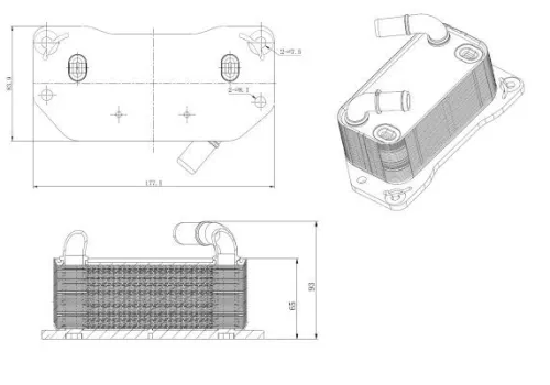 NRF Oil Cooler, engine oil (31843)