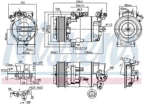 NISSENS Compressor, air conditioning (890015)