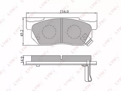 LYNXAUTO Disc brake pads, front (BD-3412)