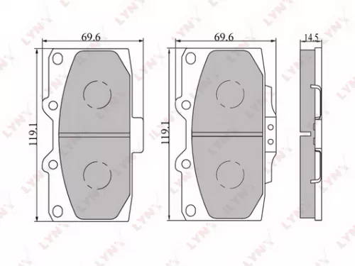 LYNXAUTO Disc brake pads, front (BD-7107)