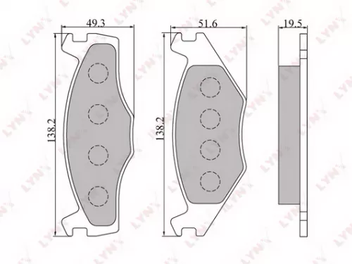 LYNXAUTO Disc brake pads, front (BD-8004)