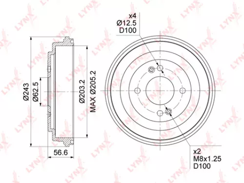 LYNXAUTO Brake drum (203x40,5) (BM-1069)