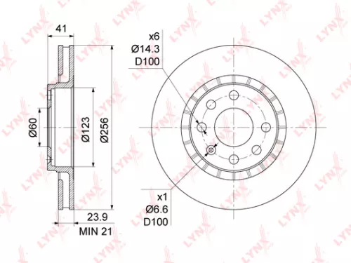 LYNXAUTO Brake disc, front (256x24) (BN-1121)