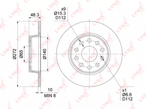 LYNXAUTO Brake disc, rear (272x10) (BN-1235)
