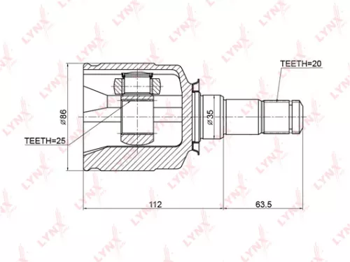 LYNXAUTO CV-Joint, inner (CI-3726)