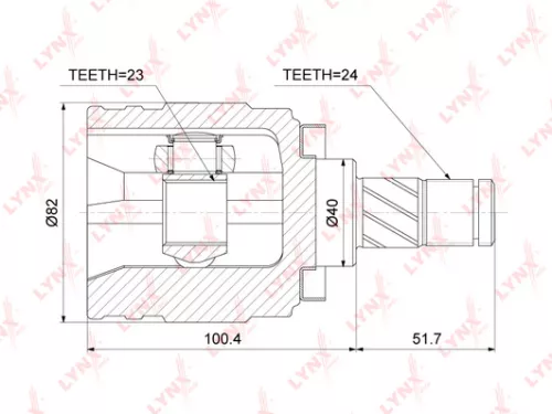 LYNXAUTO CV-Joint, inner (CI-3752)