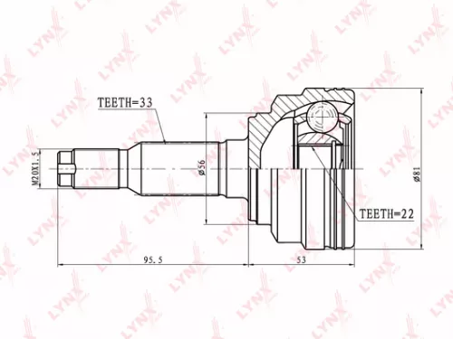 LYNXAUTO CV-Joint, outer (CO-1806)
