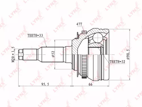 LYNXAUTO CV-Joint, outer (CO-1839A)