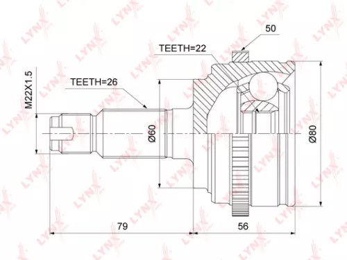 LYNXAUTO CV-Joint, outer (CO-3468A)