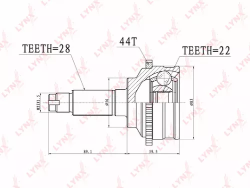 LYNXAUTO CV-Joint, outer (CO-3630A)