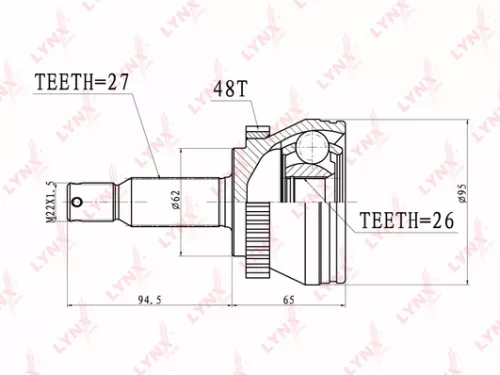 LYNXAUTO CV-Joint, outer (CO-3633A)