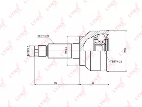 LYNXAUTO CV-Joint, outer (CO-3639)