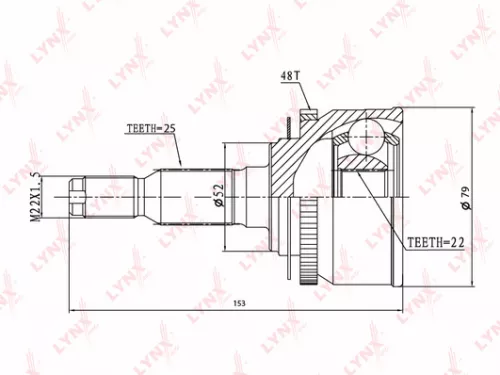 LYNXAUTO CV-Joint, outer (CO-3648A)