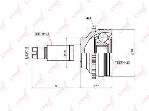 LYNXAUTO CV-Joint, outer (CO-3672A)