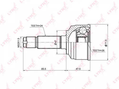 LYNXAUTO CV-Joint, outer (CO-3681)