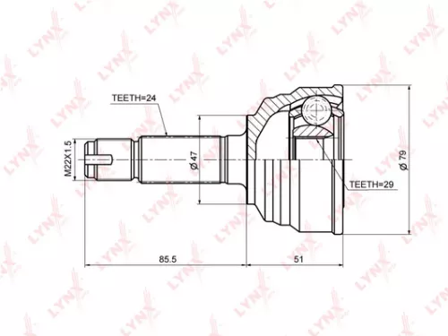 LYNXAUTO CV-Joint, outer (CO-3682)