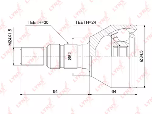 LYNXAUTO CV-Joint, outer (CO-3689)