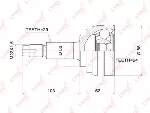 LYNXAUTO CV-Joint, outer (CO-3704)