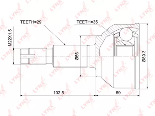 LYNXAUTO CV-Joint, outer (CO-3742)