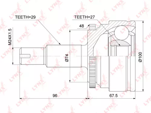 LYNXAUTO CV-Joint, outer (CO-3836A)