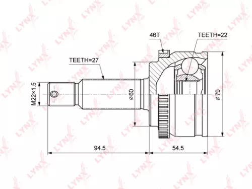LYNXAUTO CV-Joint, outer (CO-3850A)