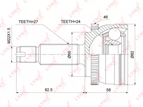LYNXAUTO CV-Joint, outer (CO-3880A)