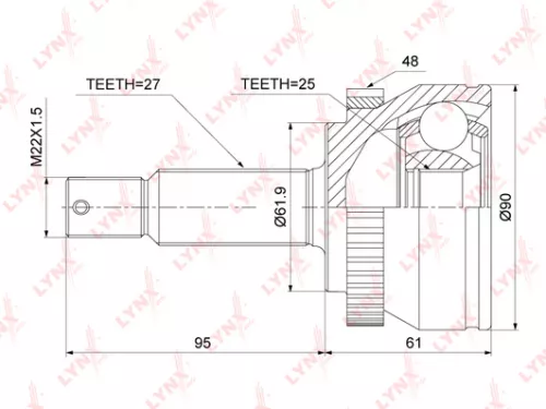 LYNXAUTO CV-Joint, outer (CO-3889A)