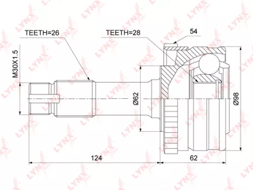 LYNXAUTO CV-Joint, outer (CO-3891A)