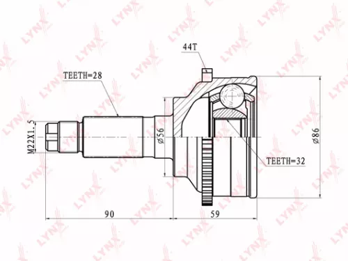 LYNXAUTO CV-Joint, outer (CO-5103A)