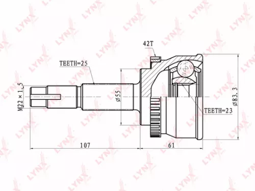 LYNXAUTO CV-Joint, outer (CO-5722A)