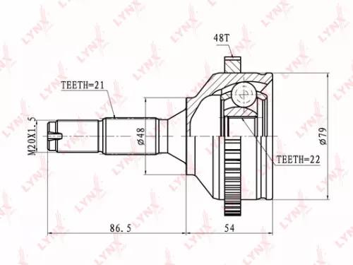 LYNXAUTO CV-Joint, outer (CO-6114A)