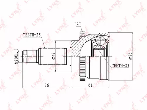 LYNXAUTO CV-Joint, outer (CO-7300A)
