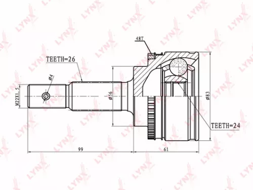 LYNXAUTO CV-Joint, outer (CO-7504A)