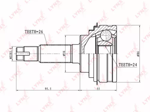 LYNXAUTO CV-Joint, outer (CO-7508)