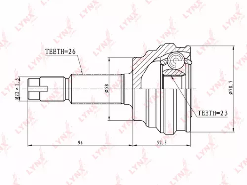 LYNXAUTO CV-Joint, outer (CO-7515)